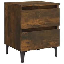 Acquista Comodino con Gambe in Metallo Rovere Fumo 40x35x50 cm con riferimento GHV-813128 della ditta GARDENHOME