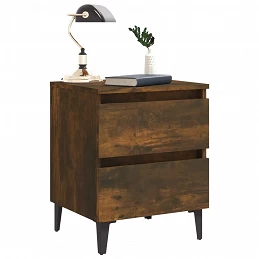 Acquista Comodino con Gambe in Metallo Rovere Fumo 40x35x50 cm con riferimento GHV-813128 della ditta GARDENHOME