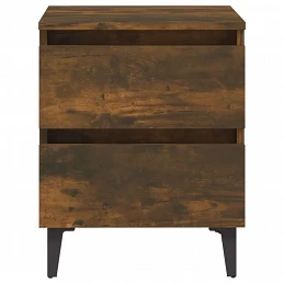 Acquista Comodino con Gambe in Metallo Rovere Fumo 40x35x50 cm con riferimento GHV-813128 della ditta GARDENHOME
