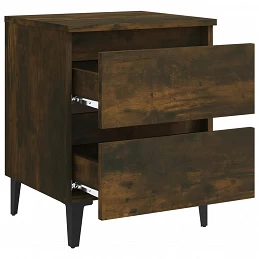 Acquista Comodino con Gambe in Metallo Rovere Fumo 40x35x50 cm con riferimento GHV-813128 della ditta GARDENHOME