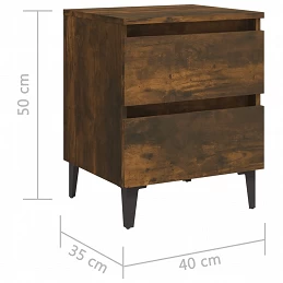 Acquista Comodino con Gambe in Metallo Rovere Fumo 40x35x50 cm con riferimento GHV-813128 della ditta GARDENHOME