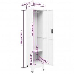 Acquista Armadietto con Serratura Bianco 38x45x180 cm in Acciaio con riferimento GHV-339772 della ditta GARDENHOME