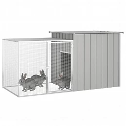 Acquista Gabbia per Conigli Grigia 200x91x100 cm Acciaio Zincato con riferimento GHV-3155528 della ditta GARDENHOME