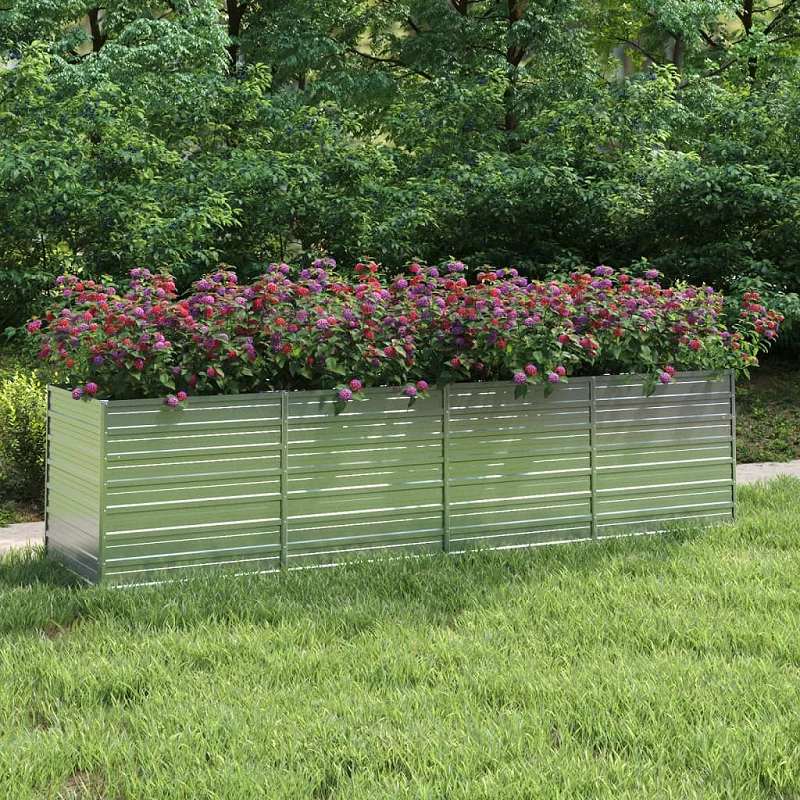Acquista Letto Rialzato Giardino 320x80x77 cm in Acciaio Zincato Argento con riferimento GHV-316890 della ditta GARDENHOME