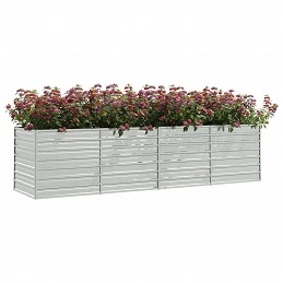 Acquista Letto Rialzato Giardino 320x80x77 cm in Acciaio Zincato Argento con riferimento GHV-316890 della ditta GARDENHOME
