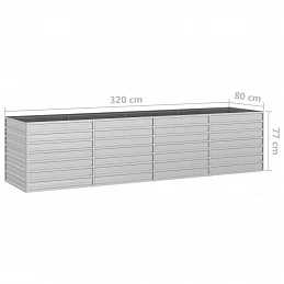 Acquista Letto Rialzato Giardino 320x80x77 cm in Acciaio Zincato Argento con riferimento GHV-316890 della ditta GARDENHOME