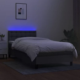 Acquista Letto a Molle Materasso e LED Grigio Scuro 100x200cm in Tessuto con riferimento GHV-3133454 della ditta GARDENHOME