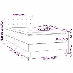 Acquista Letto a Molle Materasso e LED Grigio Scuro 100x200cm in Tessuto con riferimento GHV-3133454 della ditta GARDENHOME