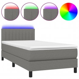 Acquista Letto a Molle Materasso e LED Grigio Scuro 100x200cm in Tessuto con riferimento GHV-3133294 della ditta GARDENHOME