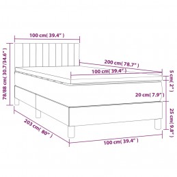 Acquista Letto a Molle Materasso e LED Grigio Scuro 100x200cm in Tessuto con riferimento GHV-3133294 della ditta GARDENHOME