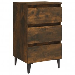 Acquista Comodino con Gambe in Metallo Rovere Fumo 40x35x69 cm con riferimento GHV-813140 della ditta GARDENHOME