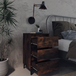 Acquista Comodino con Gambe in Metallo Rovere Fumo 40x35x69 cm con riferimento GHV-813140 della ditta GARDENHOME