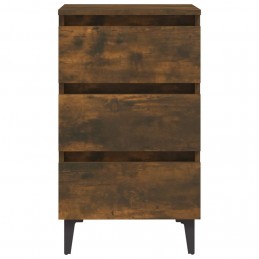 Acquista Comodino con Gambe in Metallo Rovere Fumo 40x35x69 cm con riferimento GHV-813140 della ditta GARDENHOME
