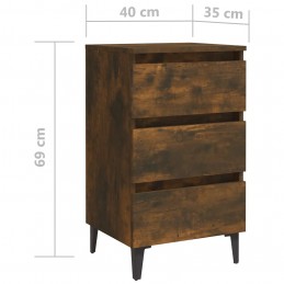 Acquista Comodino con Gambe in Metallo Rovere Fumo 40x35x69 cm con riferimento GHV-813140 della ditta GARDENHOME
