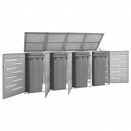 Acquista Copri Bidoni Pattume Quadruplo 276,5x77,5x115,5cm Acciaio Inox con riferimento GHV-149561 della ditta GARDENHOME