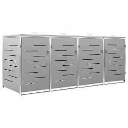 Acquista Copri Bidoni Pattume Quadruplo 276,5x77,5x115,5cm Acciaio Inox con riferimento GHV-149561 della ditta GARDENHOME