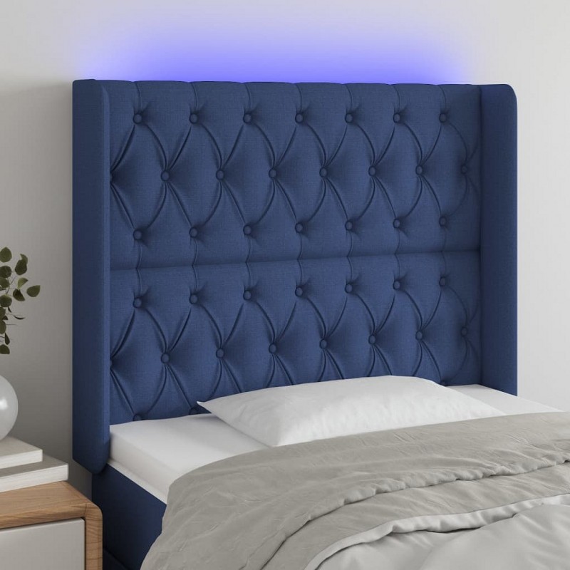 Acquista Testiera a LED Blu 103x16x118/128 cm in Tessuto con riferimento GHV-3124380 della ditta GARDENHOME