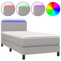 Acquista Letto a Molle Materasso e LED Grigio Chiaro 90x200 cm Tessuto con riferimento GHV-3132965 della ditta GARDENHOME