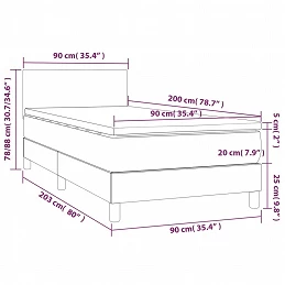 Acquista Giroletto a Molle con Materasso Grigio Chiaro 90x200 cm Tessuto con riferimento GHV-3139865 della ditta GARDENHOME