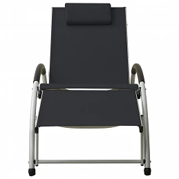 Acquista Lettino Prendisole con Cuscino in Textilene Nero con riferimento GHV-310529 della ditta GARDENHOME