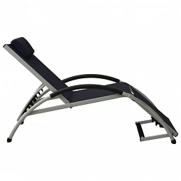 Acquista Lettino Prendisole con Cuscino in Textilene Nero con riferimento GHV-310529 della ditta GARDENHOME