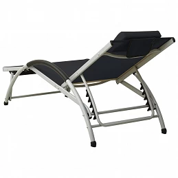 Acquista Lettino Prendisole con Cuscino in Textilene Nero con riferimento GHV-310529 della ditta GARDENHOME