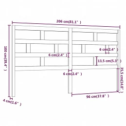 Acquista Testiera per Letto Miele 206x4x100 cm in Legno Massello di Pino con riferimento GHV-814217 della ditta GARDENHOME