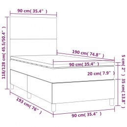 Acquista Letto a Molle con Materasso e LED Blu 90x190 cm in Tessuto con riferimento GHV-3134683 della ditta GARDENHOME