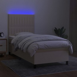 Acquista Letto a Molle con Materasso e LED Crema 100x200cm in Tessuto con riferimento GHV-3135018 della ditta GARDENHOME