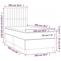 Acquista Letto a Molle con Materasso e LED Crema 100x200cm in Tessuto con riferimento GHV-3135018 della ditta GARDENHOME