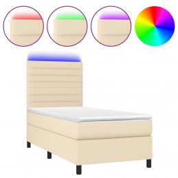Acquista Letto a Molle con Materasso e LED Crema 100x200cm in Tessuto con riferimento GHV-3134938 della ditta GARDENHOME