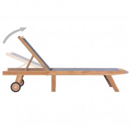 Acquista Lettino Pieghevole con Ruote in Massello di Teak e Textilene con riferimento GHV-44668 della ditta GARDENHOME