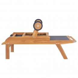 Acquista Lettino Pieghevole con Ruote in Massello di Teak e Textilene con riferimento GHV-44668 della ditta GARDENHOME