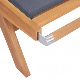 Acquista Lettino Pieghevole con Ruote in Massello di Teak e Textilene con riferimento GHV-44668 della ditta GARDENHOME