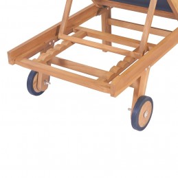 Acquista Lettino Pieghevole con Ruote in Massello di Teak e Textilene con riferimento GHV-44668 della ditta GARDENHOME