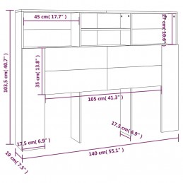 Acquista Testiera con Scomparti Bianca 140x19x103,5 cm con riferimento GHV-811862 della ditta GARDENHOME