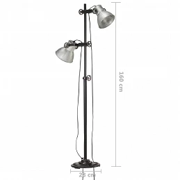 Acquista Lampada da Pavimento con 2 Paralumi Argento E27 in Ghisa con riferimento GHV-320583 della ditta GARDENHOME
