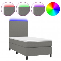 Acquista Letto a Molle Materasso e LED Grigio Scuro 90x200 cm in Tessuto con riferimento GHV-3134686 della ditta GARDENHOME