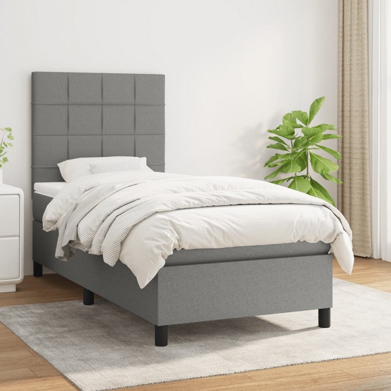 Acquista Giroletto a Molle con Materasso Grigio Scuro 90x200 cm Tessuto con riferimento GHV-3141746 della ditta GARDENHOME