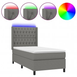 Acquista Letto a Molle Materasso e LED Grigio Scuro 90x200 cm in Tessuto con riferimento GHV-3138526 della ditta GARDENHOME