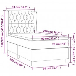 Acquista Giroletto a Molle con Materasso Grigio Scuro 90x200 cm Tessuto con riferimento GHV-3128174 della ditta GARDENHOME