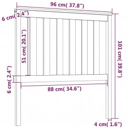 Acquista Testiera per Letto Nera 96x6x101 cm in Legno Massello di Pino con riferimento GHV-818504 della ditta GARDENHOME