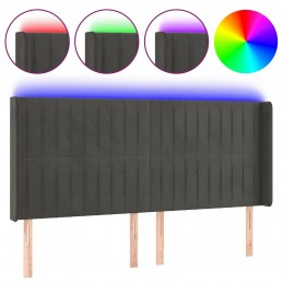 Acquista Testiera a LED Grigio Scuro 163x16x118/128cm in Velluto con riferimento GHV-3124341 della ditta GARDENHOME