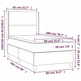 Acquista Giroletto a Molle con Materasso Grigio Scuro 80x200 cm Tessuto con riferimento GHV-3131786 della ditta GARDENHOME