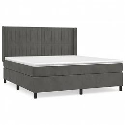 Acquista Giroletto a Molle con Materasso Grigio Scuro 160x200 cm Velluto con riferimento GHV-3132808 della ditta GARDENHOME