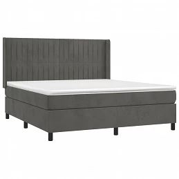 Acquista Giroletto a Molle con Materasso Grigio Scuro 160x200 cm Velluto con riferimento GHV-3132808 della ditta GARDENHOME