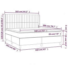 Acquista Giroletto a Molle con Materasso Grigio Scuro 160x200 cm Velluto con riferimento GHV-3132808 della ditta GARDENHOME