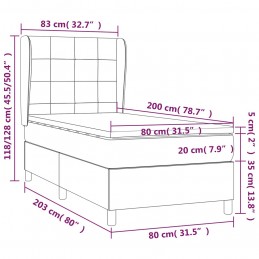 Acquista Giroletto a Molle con Materasso Grigio Scuro 80x200 cm Tessuto con riferimento GHV-3128478 della ditta GARDENHOME