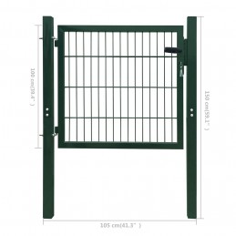 Acquista Cancello per Recinzione in Acciaio Verde 105x150 cm con riferimento GHV-142028 della ditta GARDENHOME