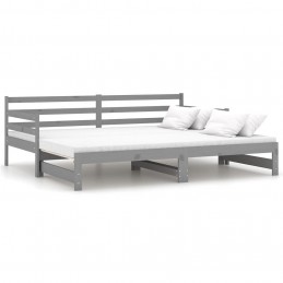 Acquista Dormeuse Estraibile Grigia in Massello di Pino 2x(90x200) cm con riferimento GHV-806957 della ditta GARDENHOME